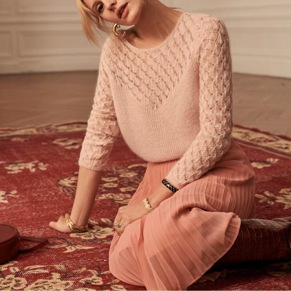 Sezane Hortense Jumper Pink Sweater Size M